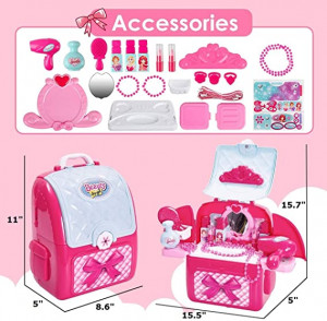 Rucsac Make-Up ARTIST accesorizata cu oglinda, feohn, trusa machiaj si alte accesorii - Img 16