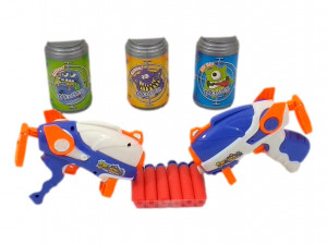 Set 2 pistoale de jucarie Blaster Tinteste , 12 gloante de spuma, multicolor - Img 4