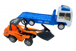 Set Camion de jucarie cu trailer tractare si cupa, Galben - Img 9