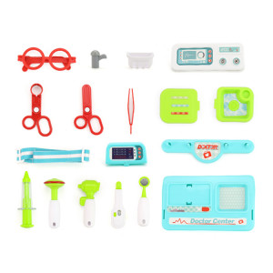 Set de Joaca, Trusa Medicala pentru copii 2in1, cu 9 Accesorii, in Forma de Rucsac cu Bretele Ajustabile, Stetoscop, Termometru, Ochelari, Seringa, Foarfeca, Multicolor - Img 8