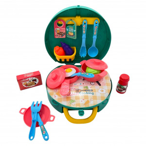 Bucatarie pntru copii, geanta 2in1, 24 piese, Accesorii de gatit, Legume, 3+ - Img 7