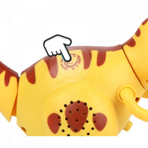 Dinozaur Tyrannosaurus Rex, lumini, sunete si miscari realiste, functie de inregistrare, atingeri melodii, galben - Img 6