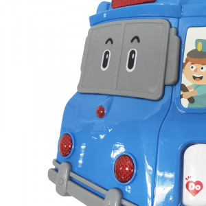 Jucarie muzicala educativa, Autobuz didactic, pentru copii cu lumini si sunete de animalute, Albastru - Img 5