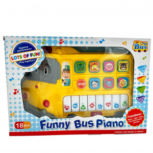 Jucarie muzicala educativa, Autobuz didactic, pentru copii cu lumini si sunete de animalute, Galben - Img 10