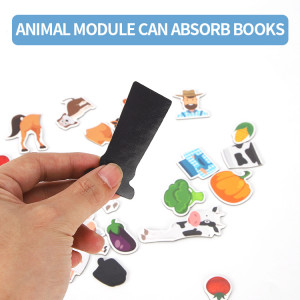 Puzzle magnetic "Viata la ferma", animalute, legume si fermier, alte accesorii incluse - Img 6