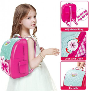 Rucsac Make-Up ARTIST accesorizata cu oglinda, feohn, trusa machiaj si alte accesorii - Img 17