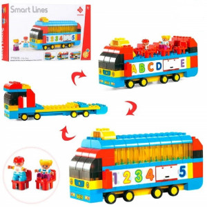 Set de constructii Autobuz cu 2 figurine,119 piese, milticolor