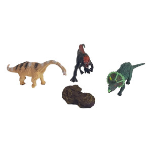 Set Figurine Dinozauri Mini, Aspect Realist Jurassic World, Accesorii roca, multicolor - Img 4