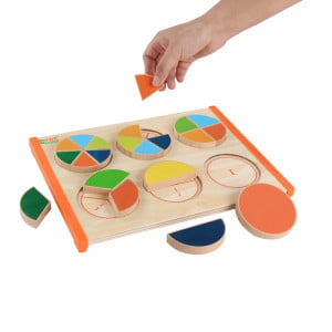 Jucarie educativa Montessori din lemn, forme geometrice, Coordonarea mana-ochi, Multicolor - Img 5