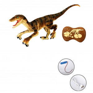 Jucarie interactiva, Dinozaur cu telecomanda, Figurina Velociraptor cu lumini si sunete realiste - Img 9