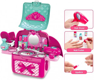 Rucsac Make-Up ARTIST accesorizata cu oglinda, feohn, trusa machiaj si alte accesorii - Img 18