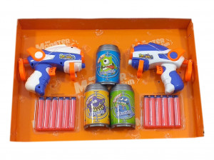 Set 2 pistoale de jucarie Blaster Tinteste , 12 gloante de spuma, multicolor - Img 8