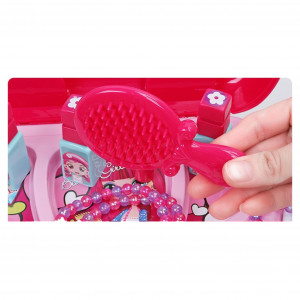 Set joaca rol frumusete "Geanta autobuz ", bijuterii, rujuri, feohn, perie par si alte accesorii incluse - Img 14