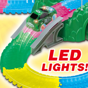 Set Masinute, Pista flexibila,157 Piese Neon lumineaza in intuneric - Img 7