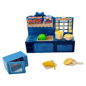 Set mini bucatarie pentru copii cu blender si accesorii, albastru - Img 4