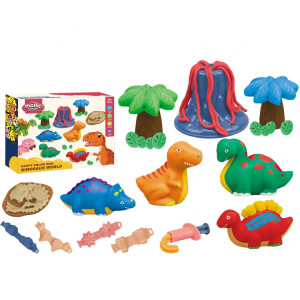 Set Plastilina Inteligenta Magic Dough "Lumea Dinozaurilor", 10Culori, Modelatoare, Ustensile, Multicolor - Img 2