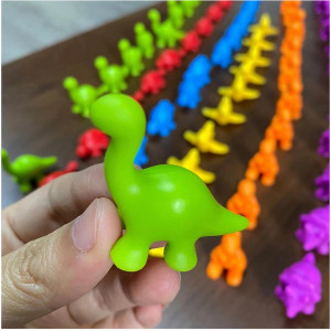 Joc educativ si cu dinozauri "Numaratoarea Dinozaurilor", Sorteaza, Potriveste, Numara si Compara, 72 Piese - Img 11
