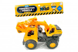 Masinuta Buldoexcavator pentru copii, Galbena, cu frictiune 23 cm - Img 8
