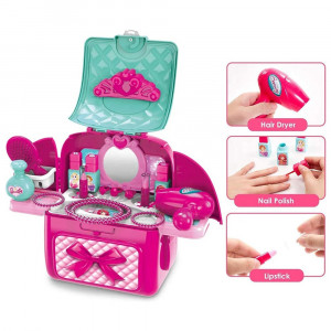 Rucsac Make-Up ARTIST accesorizata cu oglinda, feohn, trusa machiaj si alte accesorii - Img 6