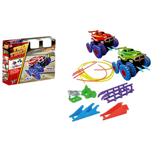 Circuit pista masini Trix Trux 2 masinute merg pe sfoara, Multicolor