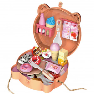Jucarie de rol, Mini Geanta de umar pentru fetite, Pisicuta "Statia de desert", 15 accesorii i food incluse - Img 2