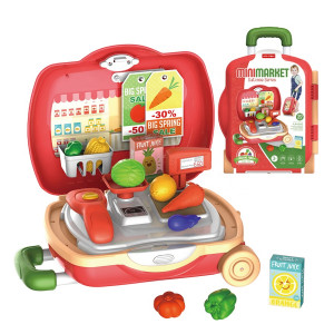 Jucarie de Rol, Supermarket Troller, 20Piese, Cantar inclus, Rosu - Img 2