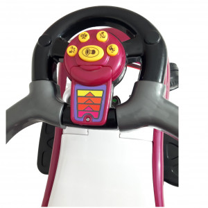 Masinuta copii si bebe MANINI, 3in1, cu melodii, maner de impins pentru parinti, bara de protectie, design modern, Mov - Img 4