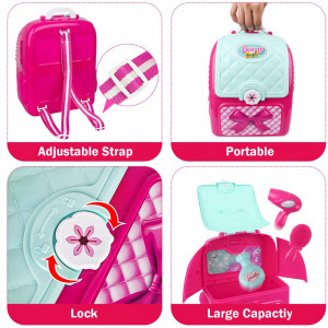 Rucsac Make-Up ARTIST accesorizata cu oglinda, feohn, trusa machiaj si alte accesorii - Img 15
