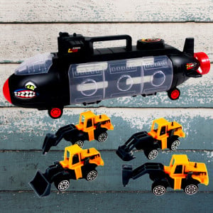 Set de Masinute, Tir Truck Submarin, Panou Transparent, Iesire Speciala pentru Masini, Aspect Realist, Negru - Img 6