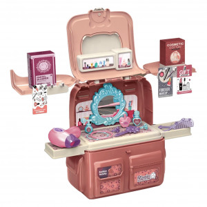 Set joaca rol frumusete Rucsac, accesorii si clame, feohn, perie par, 40 piese - Img 2