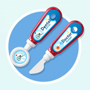 Set jucarie de rol, Mini Trusa medicala Asistenta Doctor, Avionul Medical, Albastru - Img 8