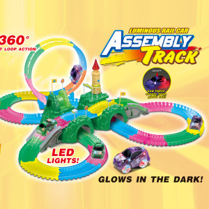 Set Masinute, Pista flexibila,157 Piese Neon lumineaza in intuneric - Img 8