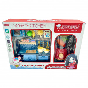 Set mini bucatarie pentru copii cu blender si accesorii, albastru - Img 8
