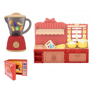 Set mini bucatarie pentru copii cu blender si accesorii, roz - Img 3