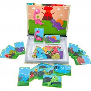 Carte magnetica "Lumea Dinozaurilor" 64piese - Img 8