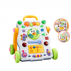 Carucior de muzica pentru copii, muzica si lumini Baby WALKER, Multicolor