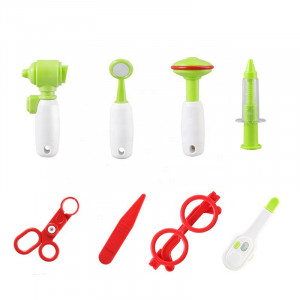 Set de Joaca, Trusa Medicala pentru copii 2in1, cu 9 Accesorii, in Forma de Rucsac cu Bretele Ajustabile, Stetoscop, Termometru, Ochelari, Seringa, Foarfeca, Multicolor - Img 5