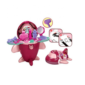 Set jucarie de rol, Mini Trusa de beauty Avionul Make-up Artist, Roz - Img 11