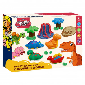 Set Plastilina Inteligenta Magic Dough "Lumea Dinozaurilor", 10Culori, Modelatoare, Ustensile, Multicolor - Img 5