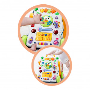 Carucior de muzica pentru copii, muzica si lumini Baby WALKER, Multicolor - Img 2