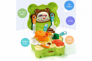 Jucarie Mini Bucatarie Rucsac Little Chef 2 in 1, "Broscuta Vesela" - Img 4
