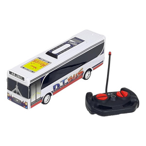 Masinuta Autobuz cu telecomanda, muzica si lumini, scara 1:30, Alb - Img 5