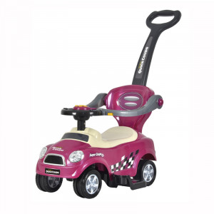 Masinuta copii si bebe MANINI, 3in1, cu melodii, maner de impins pentru parinti, bara de protectie, design modern, Mov - Img 6