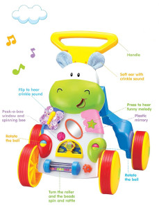 Premergator Hippo 2in1, Baby Walker Multifunctional, Muzica si lumini Jucarie pentru copii - Img 5