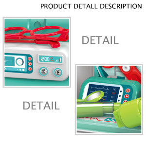 Set de Joaca, Trusa Medicala pentru copii 2in1, cu 9 Accesorii, in Forma de Rucsac cu Bretele Ajustabile, Stetoscop, Termometru, Ochelari, Seringa, Foarfeca, Multicolor - Img 6