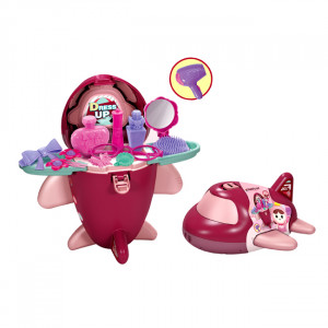 Set jucarie de rol, Mini Trusa de beauty Avionul Make-up Artist, Roz - Img 13