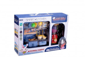 Set mini bucatarie pentru copii cu blender si accesorii, albastru - Img 3