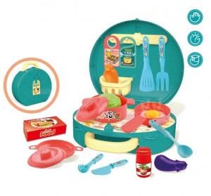 Bucatarie pntru copii, geanta 2in1, 24 piese, Accesorii de gatit, Legume, 3+ - Img 3