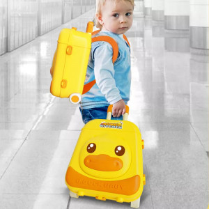 Bucatarie Ratusca Jucausa 4in1, Troller Portabila, 40 cm inaltime, Dotata cu accesorii simbolice, Cuptor pentru gatit, dezvoltarea abilitatilor de gatire a micutilor, Galbena - Img 7