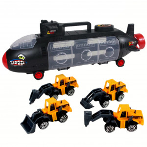 Set de Masinute, Tir Truck Submarin, Panou Transparent, Iesire Speciala pentru Masini, Aspect Realist, Negru - Img 9